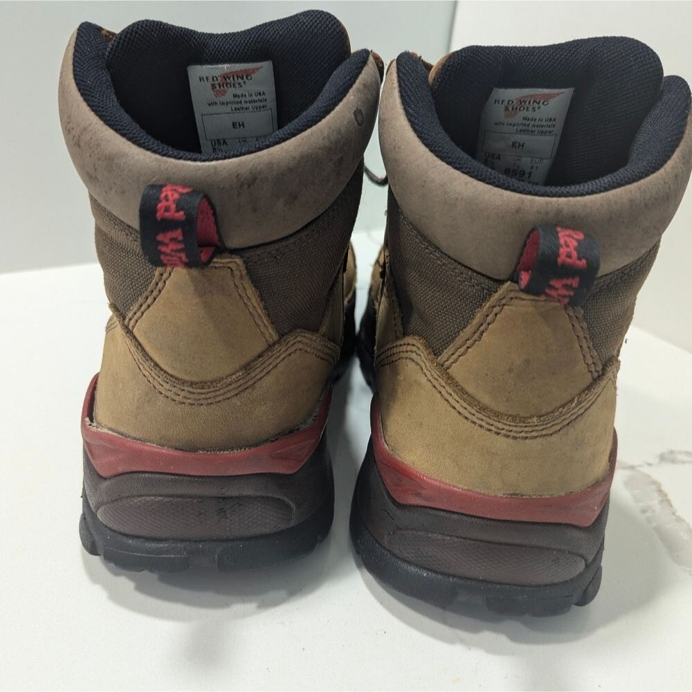 Red Wing leather brown steel toe waterproof work construction boots size 8.5 - Picture 6 of 16